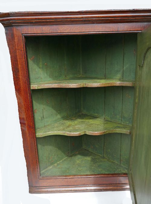 ANTIQUE COUNTRY FURNITURE 18THC OAK CORNER CUPBOARD WITH FIELDED PANEL ENGLISH C177080 - ADDITIONAL PHOTO 1