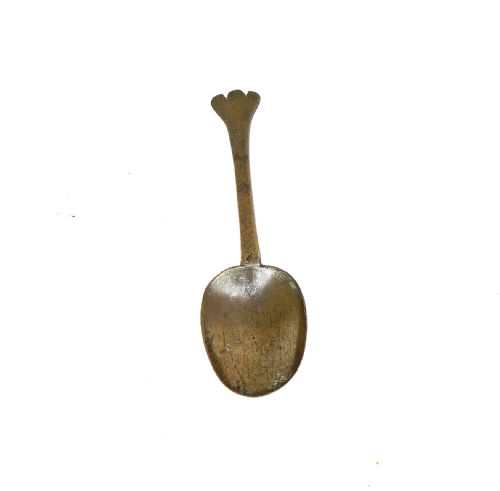 ANTIQUE EARLY METALWARE 17THC SINGLE LATTEN TREFID SPOON WITH MAKERS MARK KEY AND IC ENGLISH C168994 - ADDITIONAL PHOTO 1