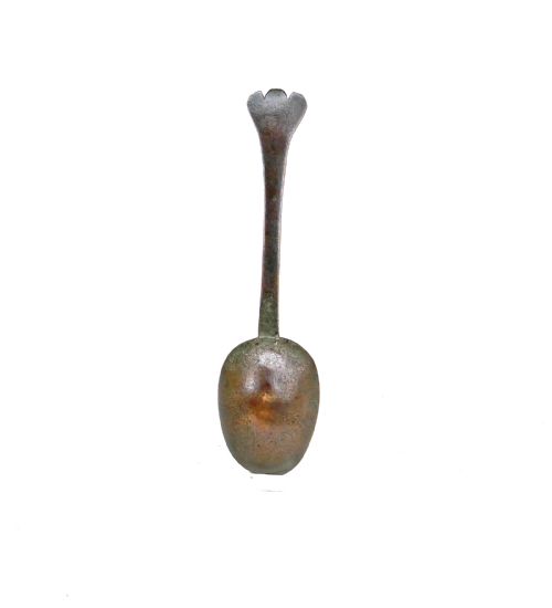 ANTIQUE EARLY METALWARE 17THC SINGLE LATTEN TREFID SPOON WITH MAKERS MARK KEY AND IC ENGLISH C168994 - ADDITIONAL PHOTO 4