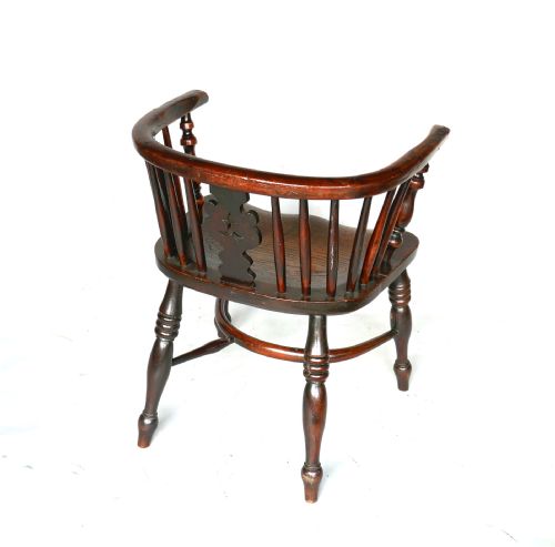 ANTIQUE COUNTRY FURNITURE 19THC YEW ELM WINDSOR LOWBACK CHAIR WITH CRINOLINE STRETCHER YORKSHIRE C184060 - ADDITIONAL PHOTO 2