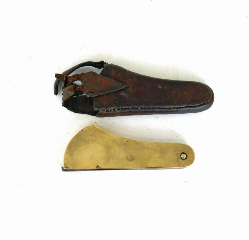 ANTIQUE EARLY METALWARE 19THC BRASS VETERINARY FLEAM ENGRAVED G LAPSCOMB ENGLISH C187090 - ADDITIONAL PHOTO 1