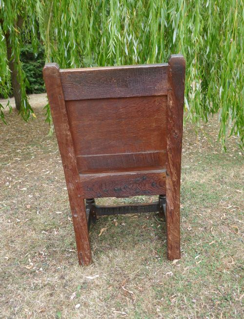 ANTIQUE EARLY ENGLISH FURNITURE 17THC WAINSCOT ARMCHAIR DATED 1696 OWNERS INITIALS EB - ADDITIONAL PHOTO 4