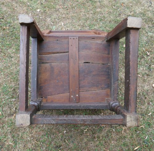 ANTIQUE EARLY ENGLISH FURNITURE 17THC WAINSCOT ARMCHAIR DATED 1696 OWNERS INITIALS EB - ADDITIONAL PHOTO 5