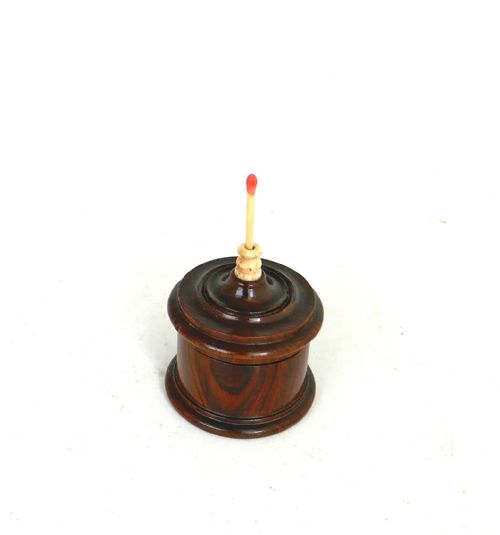 antique early treen 19thc kingwood gotobed with turned bone finial english c182040 - CATEGORY: ANTIQUE LIGHTING - DATED 19TH CENTURY