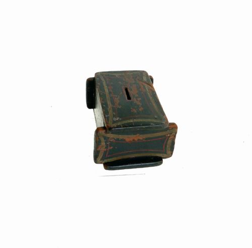 ANTIQUE EARLY TREEN 19THC REGENCY PAINTED MONEY BOX WITH ATTRACTIVE DECORATION ENGLISH C182030 - ADDITIONAL PHOTO 2