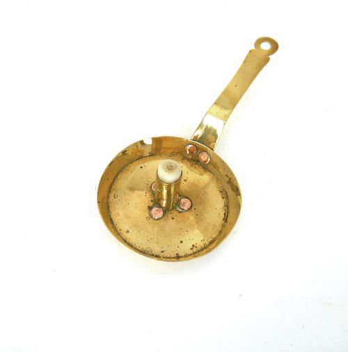 ANTIQUE EARLY METALWARE 17THC 18THC BRASS COPPER CHAMBERSTICK ENGLISH C1680C1700 - ADDITIONAL PHOTO 1