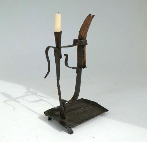 antique early metalware lighting 18thc peerman candle holder scottish north european c174060 - CATEGORY: ANTIQUE LIGHTING - DATED 18TH CENTURY