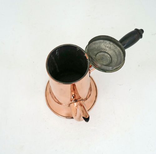 ANTIQUE KITCHENALIA 18THC COPPER COFFEE POT WITH TURNED SIDE HANDLE ENGLISH C175070 - ADDITIONAL PHOTO 2
