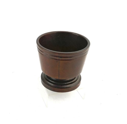 ANTIQUE EARLY TREEN 18THC TURNED YEW WOOD MASTER SALT ENGLISH C1780C1800 - ADDITIONAL PHOTO 2