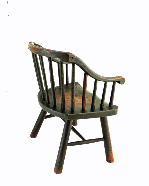 ANTIQUE EARLY COUNTRY PAINTED FURNITURE 18THC ASH BEECH CHILD'S CHAIR ENGLISH C177090 - ADDITIONAL PHOTO 1