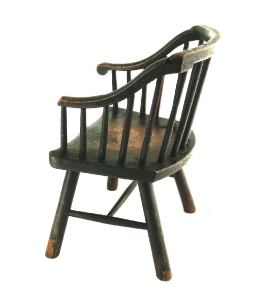 ANTIQUE EARLY COUNTRY PAINTED FURNITURE 18THC ASH BEECH CHILD'S CHAIR ENGLISH C177090 - ADDITIONAL PHOTO 2