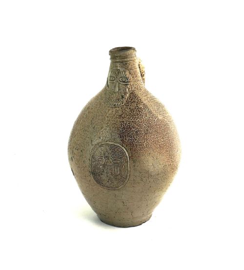 antique early stoneware 17thc rhenish large bellarmine in original condition german c1640 - CATEGORY: ANTIQUE CERAMICS - DATED 17TH CENTURY