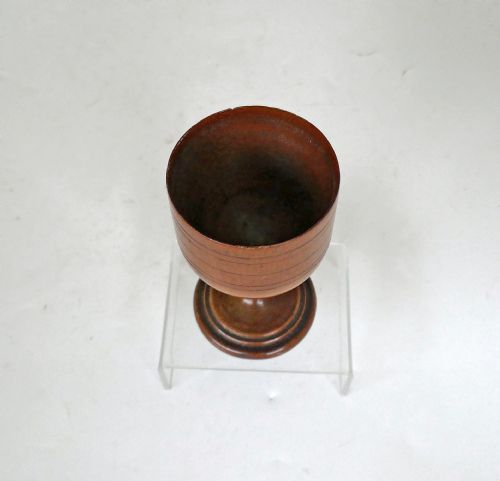 ANTIQUE EARLY TREEN 19THC FRUITWOOD TURNED DRINKING GOBLET ENGLISH C182040 - ADDITIONAL PHOTO 1