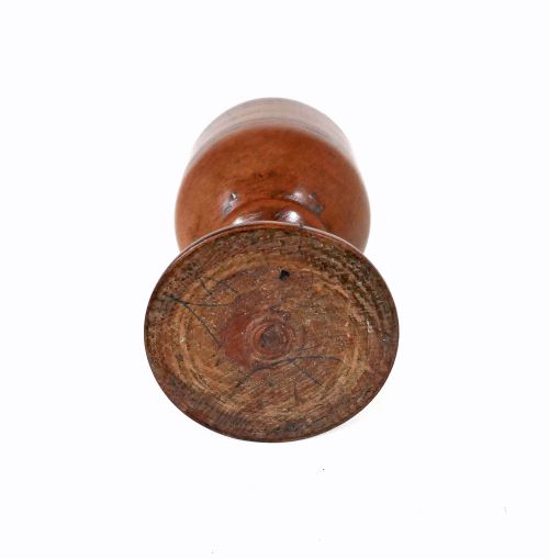 ANTIQUE EARLY TREEN 19THC FRUITWOOD TURNED DRINKING GOBLET ENGLISH C182040 - ADDITIONAL PHOTO 2