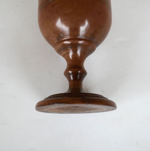 ANTIQUE EARLY TREEN 19THC FRUITWOOD TURNED DRINKING GOBLET ENGLISH C182040 - ADDITIONAL PHOTO 4