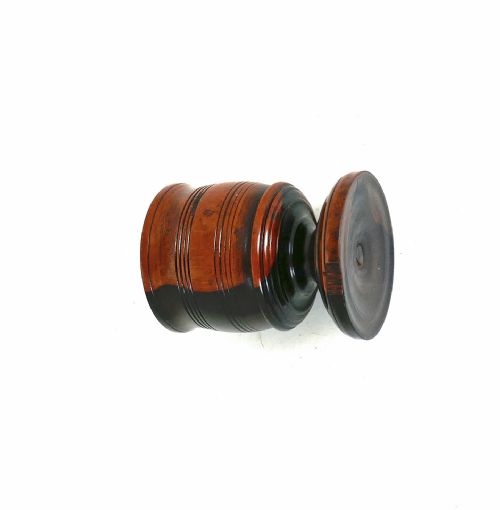 ANTIQUE EARLY TREEN KITCHENALIA 19THC LIGNUM VITAE TURNED SALT ENGLISH C184060 - ADDITIONAL PHOTO 2