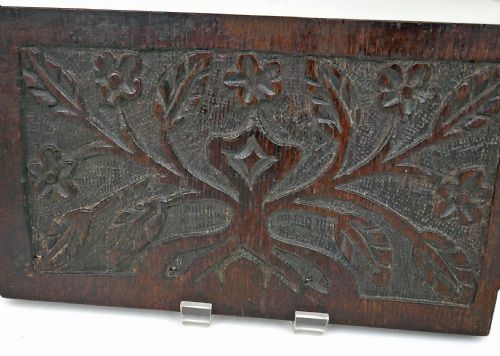 ANTIQUE EARLY OAK 17THC CARVED FLORAL PANEL ENGLISH C164060 - ADDITIONAL PHOTO 1