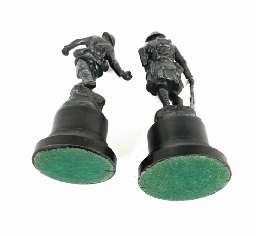 ANTIQUE METALWARE SPELTER TWO 20THC FIRST WORLD WAR SCOTTISH ENGLISH SOLDIER STATUES ENGLISH C191418 - ADDITIONAL PHOTO 3