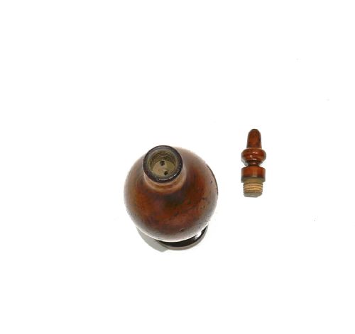 ANTIQUE EARLY TREEN TURNED 19THC FRUITWOOD GLOVE POWDER FLASK ENGLISH C182040 - ADDITIONAL PHOTO 2