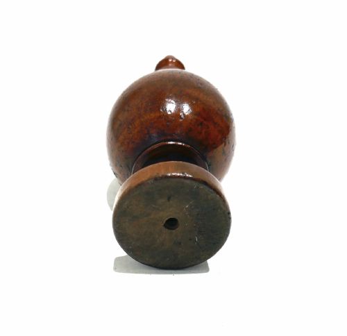 ANTIQUE EARLY TREEN TURNED 19THC FRUITWOOD GLOVE POWDER FLASK ENGLISH C182040 - ADDITIONAL PHOTO 3
