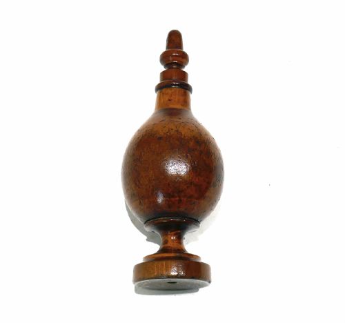 ANTIQUE EARLY TREEN TURNED 19THC FRUITWOOD GLOVE POWDER FLASK ENGLISH C182040 - ADDITIONAL PHOTO 4