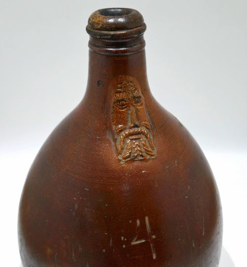 ANTIQUE EARLY POTTERY 17THC LARGE STONEWARE BELLARMINE BARTMANN JUG GERMAN C167090 - ADDITIONAL PHOTO 1