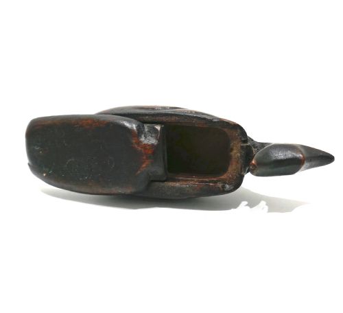 ANTIQUE EARLY TREEN 17THC SAILORS SNUFF BOX IN THE FORM OF A SPERM WHALE DATED 1659 - ADDITIONAL PHOTO 2