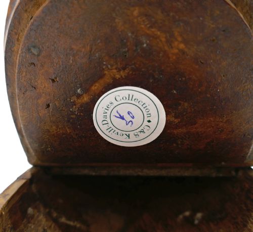 ANTIQUE EARLY TREEN 19THC BURR ASH ROOT SNUFF BOX WITH COLLECTORS LABEL SCOTTISH C182040 - ADDITIONAL PHOTO 3