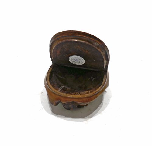 ANTIQUE EARLY TREEN 19THC BURR ASH ROOT SNUFF BOX WITH COLLECTORS LABEL SCOTTISH C182040 - ADDITIONAL PHOTO 5