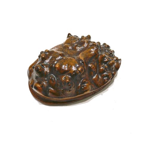 ANTIQUE EARLY TREEN 19THC BURR ASH ROOT SNUFF BOX WITH COLLECTORS LABEL SCOTTISH C182040 - ADDITIONAL PHOTO 6