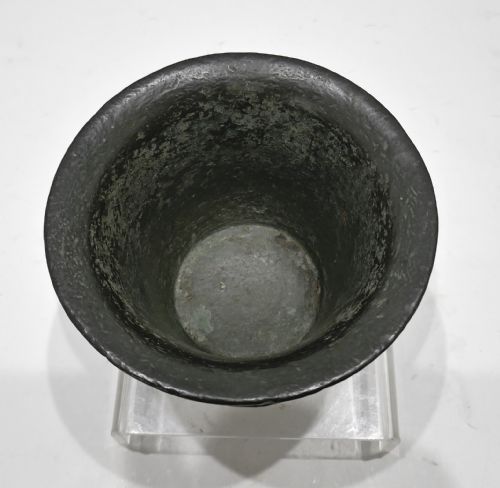 ANTIQUE EARLY METALWARE 17THC BRONZE SUFFOLK MORTAR STRUCK WITH INVERTED TEARDROP C167090 - ADDITIONAL PHOTO 2