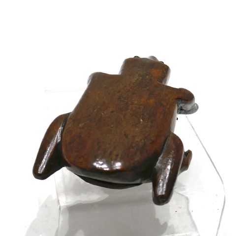 ANTIQUE EARLY TREEN 19THC FRUITWOOD TOAD SNUFF BOX ENGLISH C182040 - ADDITIONAL PHOTO 4
