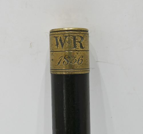 ANTIQUE EARLY METALWARE COLLECTABLES 19THC WILLIAM 1V BRASS LIGNUM TIPSTAFF DATED 1836 - ADDITIONAL PHOTO 1