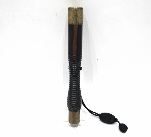 ANTIQUE EARLY METALWARE COLLECTABLES 19THC WILLIAM 1V BRASS LIGNUM TIPSTAFF DATED 1836 - ADDITIONAL PHOTO 3