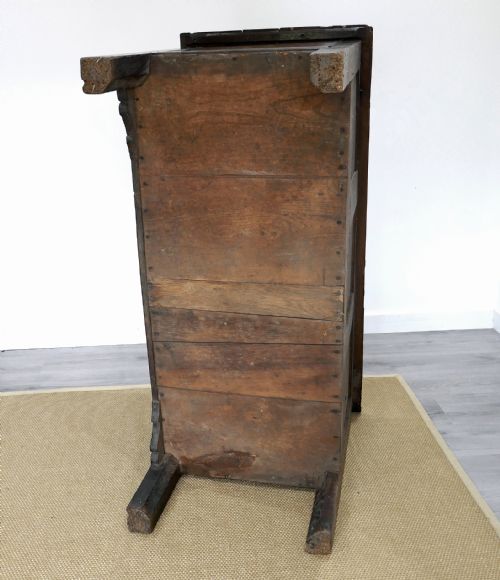 ANTIQUE FURNITURE EARLY 17THC PERIOD OAK JOINED PANELLED CARVED COFFER ENGLISH C162040 - ADDITIONAL PHOTO 3