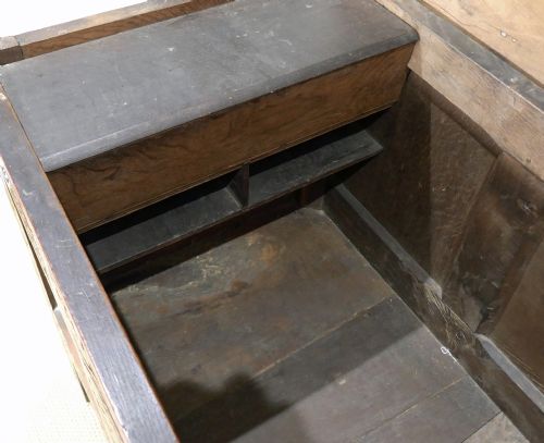 ANTIQUE FURNITURE EARLY 17THC PERIOD OAK JOINED PANELLED CARVED COFFER ENGLISH C162040 - ADDITIONAL PHOTO 6
