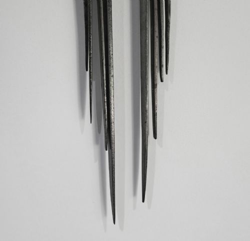ANTIQUE EARLY METALWARE 18THC FULL SET OF MEAT SKEWERS AND HOLDER DATED 1722 ENGRAVED TH ENGLISH - ADDITIONAL PHOTO 2