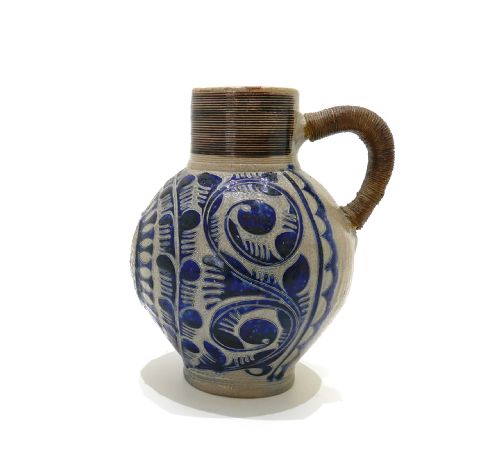 ANTIQUE EARLY 18THC GR WESTERWALD SALT GLAZED STONEWARE WINE JUG GERMAN C171420 - ADDITIONAL PHOTO 2