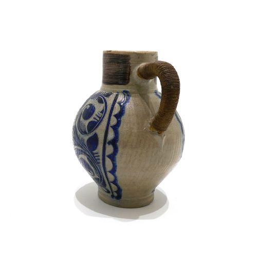 ANTIQUE EARLY 18THC GR WESTERWALD SALT GLAZED STONEWARE WINE JUG GERMAN C171420 - ADDITIONAL PHOTO 3