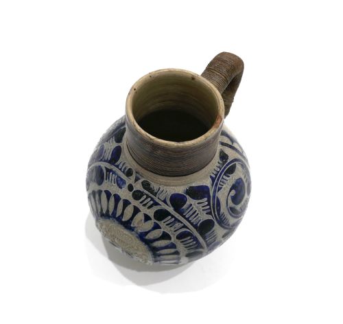 ANTIQUE EARLY 18THC GR WESTERWALD SALT GLAZED STONEWARE WINE JUG GERMAN C171420 - ADDITIONAL PHOTO 4