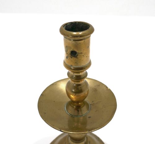 ANTIQUE EARLY LIGHTING 16THC BRASS SINGLE HEEMSKERK CANDLESTICK DUTCH C155070 - ADDITIONAL PHOTO 3