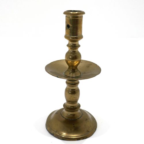 ANTIQUE EARLY LIGHTING 16THC BRASS SINGLE HEEMSKERK CANDLESTICK DUTCH C155070 - ADDITIONAL PHOTO 4
