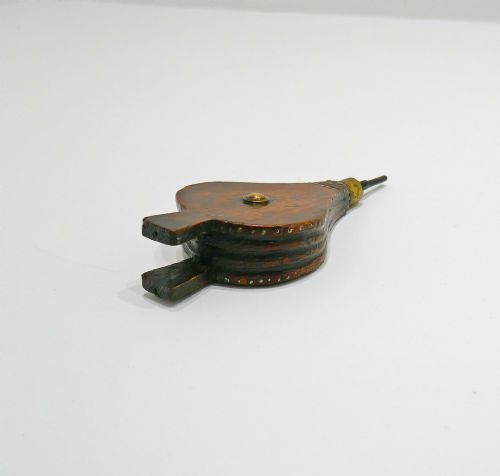 ANTIQUE TREEN 19THC PINE BELLOWS WITH BRASS PIN DECORATION GOOD COLOUR ENGLISH C184060 - ADDITIONAL PHOTO 4