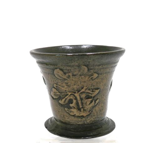 ANTIQUE EARLY METALWARE 17THC BRONZE MORTAR DECORATED WITH OAK LEAVES ENGLISH C167090 - ADDITIONAL PHOTO 1