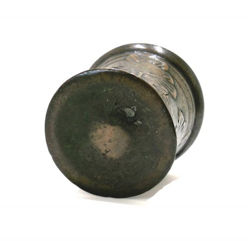 ANTIQUE EARLY METALWARE 17THC BRONZE MORTAR DECORATED WITH OAK LEAVES ENGLISH C167090 - ADDITIONAL PHOTO 2