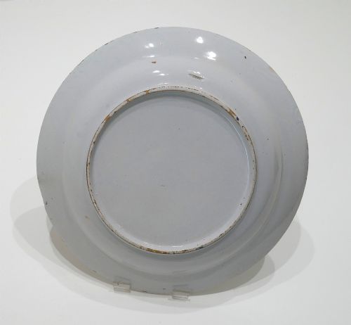 ANTIQUE EARLY POTTERY 18THC POLYCHROME SINGLE DELFTWARE CHARGER ENGLISH BRISTOL C176080 - ADDITIONAL PHOTO 3