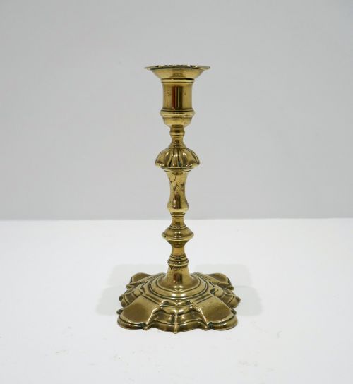 antique metalware 18thc brass single quality candlestick with detachable sconce english c174050 - CATEGORY: ANTIQUE LIGHTING - DATED 18TH CENTURY