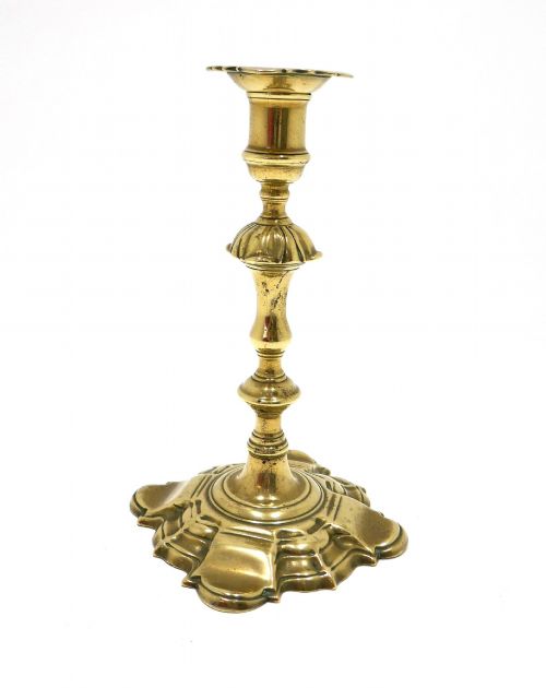 ANTIQUE METALWARE 18THC BRASS SINGLE QUALITY CANDLESTICK WITH DETACHABLE SCONCE ENGLISH C174050 - ADDITIONAL PHOTO 3