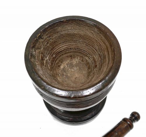 ANTIQUE EARLY TREEN KITCHENALIA 17THC FRUITWOOD PESTLE MORTAR ENGLISH C166080 - ADDITIONAL PHOTO 2