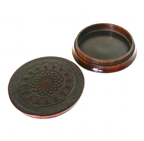 ANTIQUE EARLY TREEN 19THC LABURNUM ENGINE TURNED DECORATED SNUFF BOX SCOTTISH C182040 - ADDITIONAL PHOTO 2